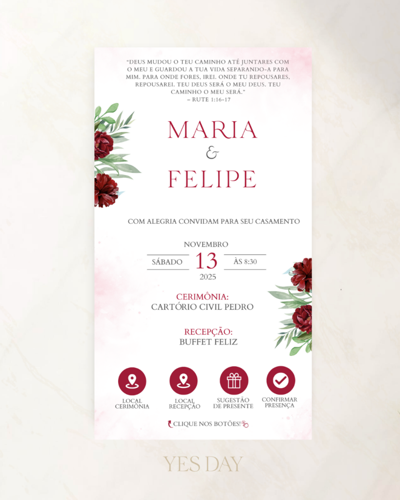 Convite para casamento